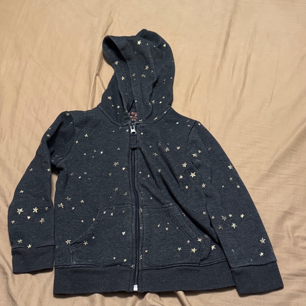 Cat & Jack Star Dark Gray Hoodie - Size XS (4/5)
